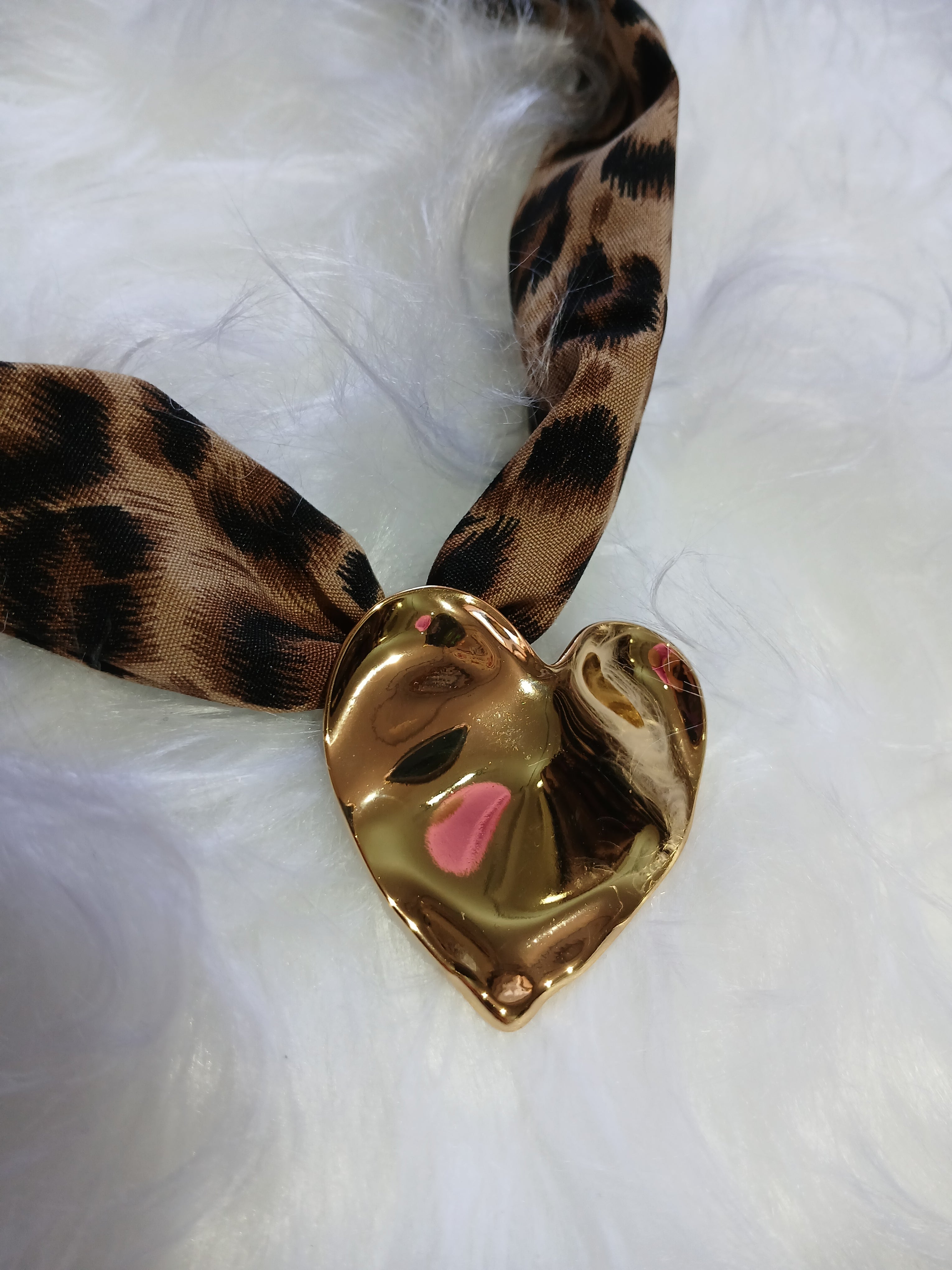 COLGANTE CORAZON ANIMAL PRINT