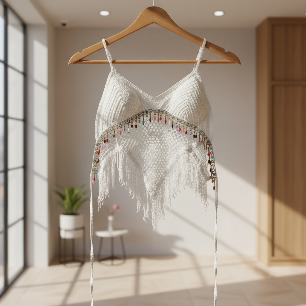Top Crochet Perlas Pico