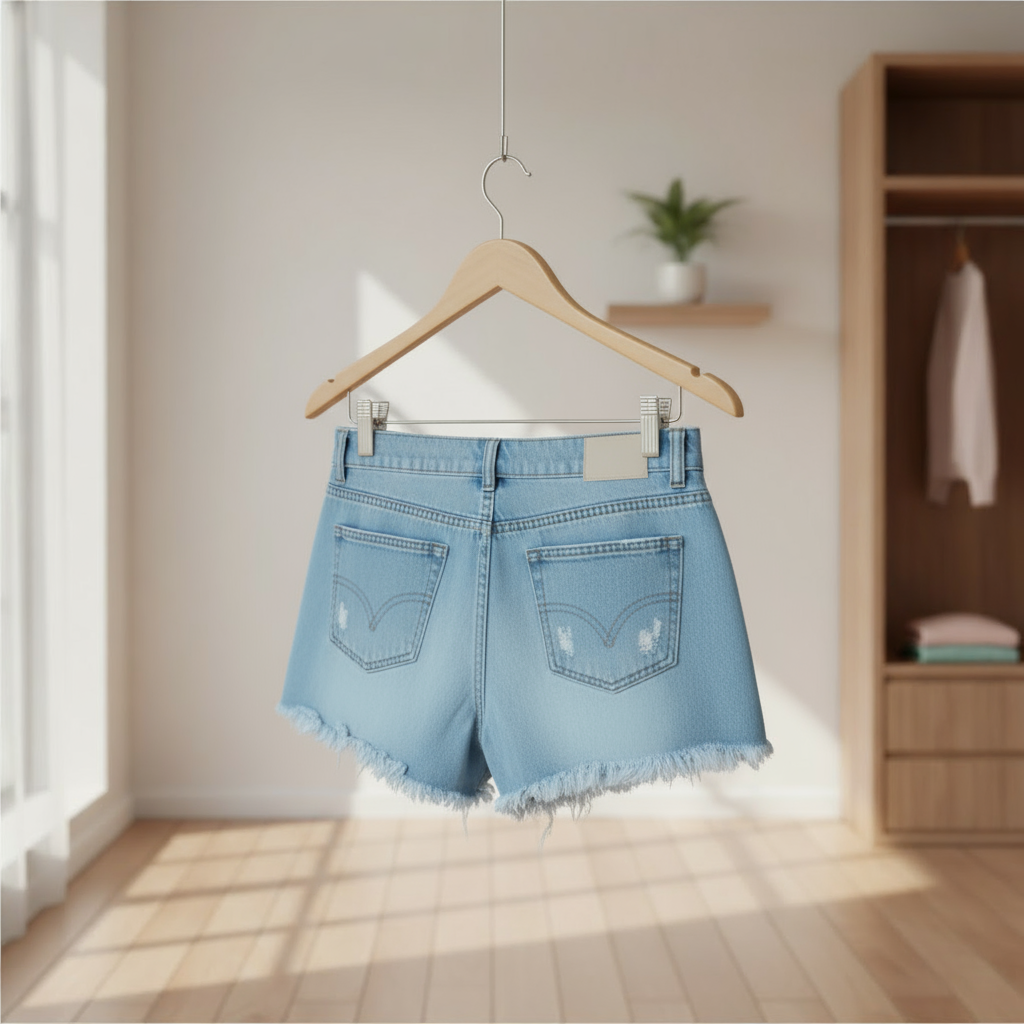 Pantalón Denim Vaquero Desflecado