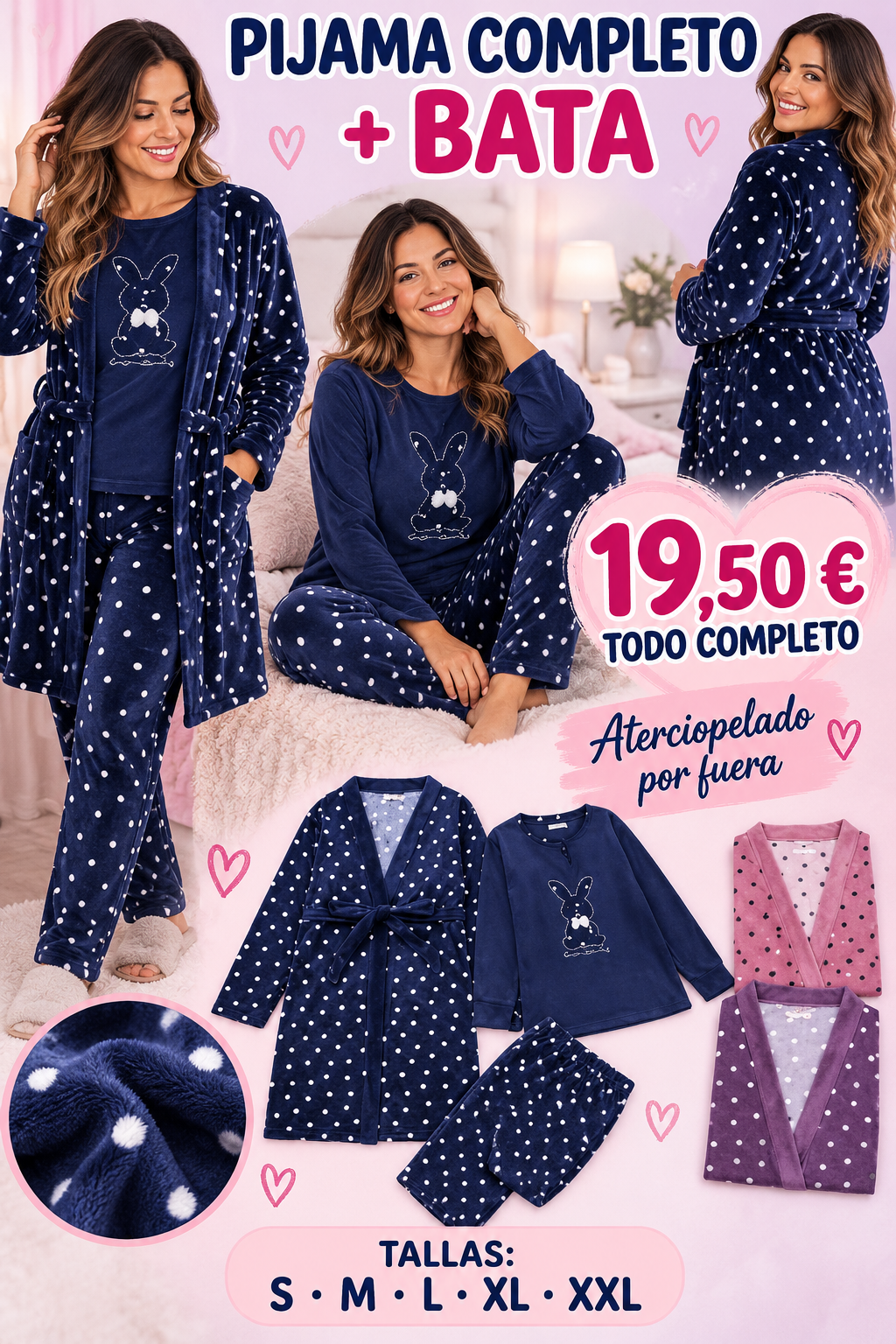 Pijama +bata conejo